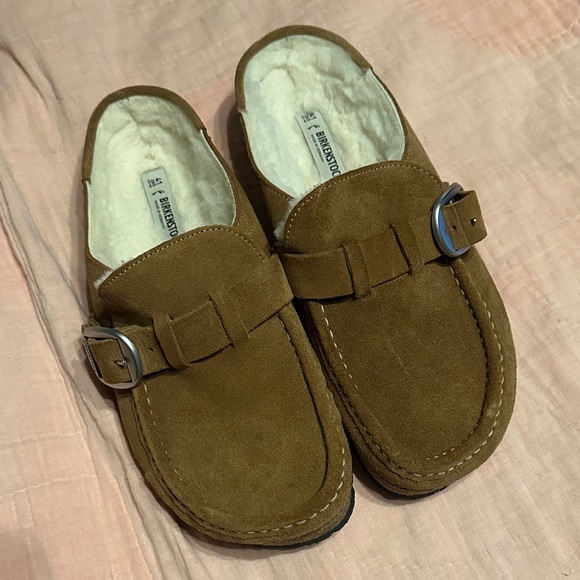 Birkenstock Buckleys Tan Suede Loafers - Picture 1 of 3